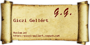 Giczi Gellért névjegykártya